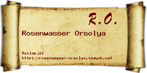 Rosenwasser Orsolya névjegykártya
